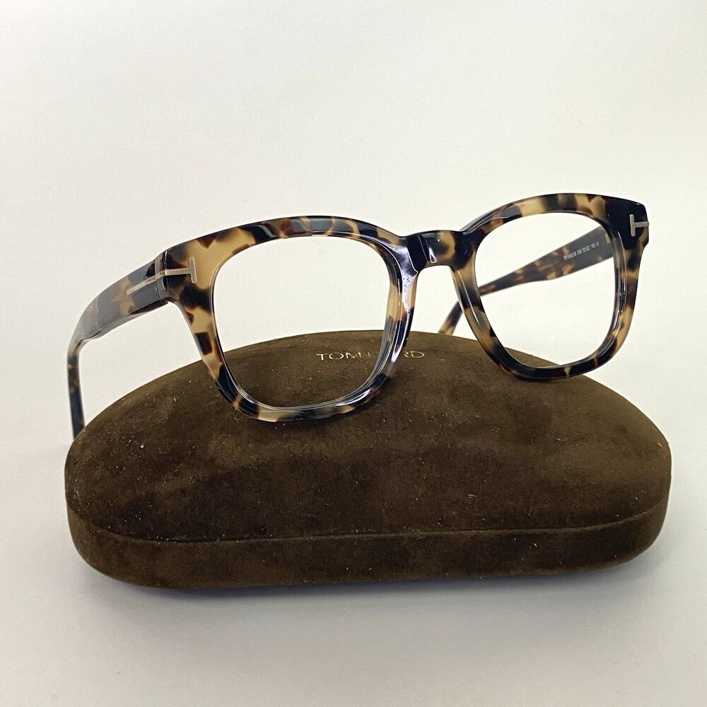 Tom Ford TF5542-B 056 Havana Tortoise Eyeglasses Frames 50-22 Italy w/ Case